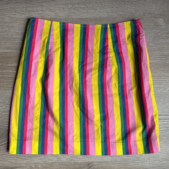 STAUD Panda Rainbow Stripe Cotton Mini Skirt 2 - Picture 4 of 10